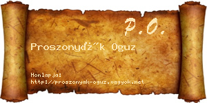 Proszonyák Oguz névjegykártya